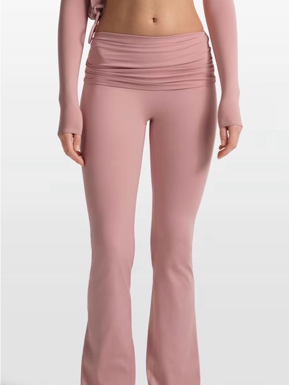 Nike SKIMS High-Rise Foldover Yoga Pants in Himalayan